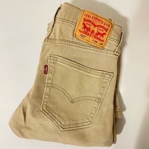 Levi’s 512 tan men’s jeans, size 28x 30
